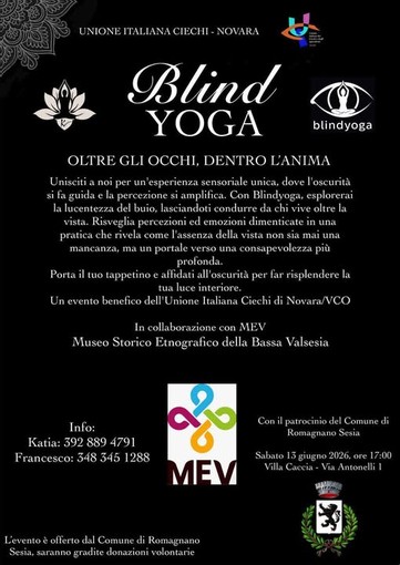 A Romagnano Sesia un pomeriggio di Blind Yoga per promuovere inclusione e consapevolezza