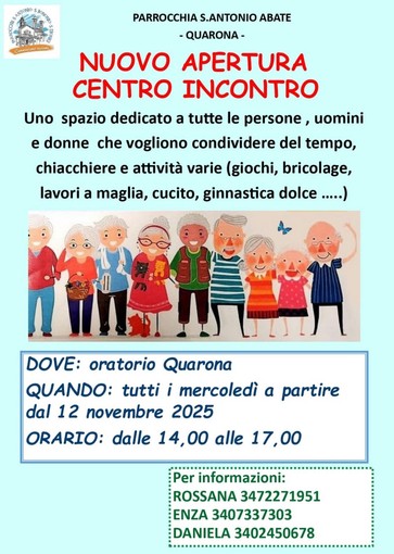 A Quarona apre il nuovo Centro Incontro: un luogo per condividere tempo e attività insieme A Quarona apre il nuovo Centro Incontro: un luogo per condividere tempo e attività insieme