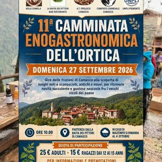 Camasco, il 27 settembre l’11ª Camminata Enogastronomica dell’Ortica tra frazioni e sapori del territorio Camasco, il 27 settembre l’11ª Camminata Enogastronomica dell’Ortica tra frazioni e sapori del territorio