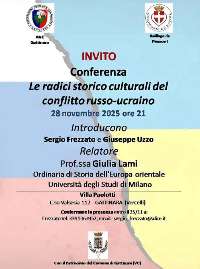 Gattinara, conferenza sulle radici storico-culturali del conflitto russo-ucraino con la professoressa Giulia Lami