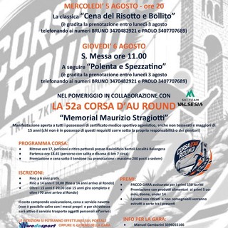 Rondo di Morca, due giorni di festa con cena, polenta e la 52ª Corsa d’Au Round