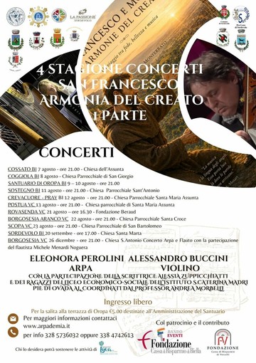 San Francesco e Armonia del Creato, al via la quarta stagione di concerti San Francesco e Armonia del Creato, al via la quarta stagione di concerti