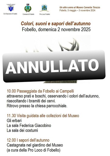 Fobello, annullato per maltempo l’evento “Colori, suoni e sapori dell’autunno”