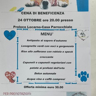 Cena di beneficenza a Locarno per sostenere gli animali meno fortunati