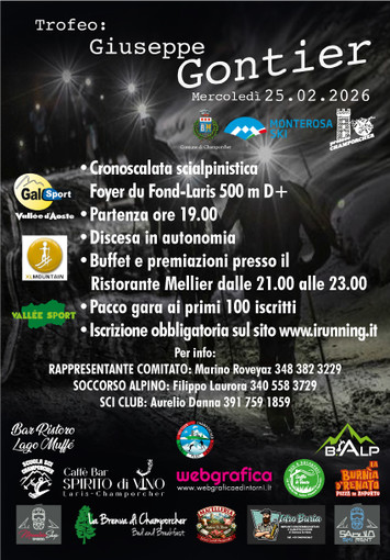 Trofeo Giuseppe Gontier, cronoscalata notturna di scialpinismo a Champorcher