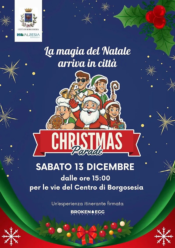 Borgosesia si accende per la Christmas Parade: elfi, musica e spettacoli itineranti nel centro città