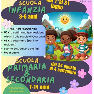 A Quarona un’estate 2026 “a misura di famiglie”: Grest in oratorio e centri estivi comunali per i 3–14 anni