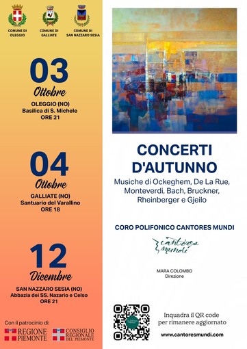 Concerti d’Autunno, tre appuntamenti tra Oleggio, Galliate e San Nazzaro Sesia Concerti d’Autunno, tre appuntamenti tra Oleggio, Galliate e San Nazzaro Sesia