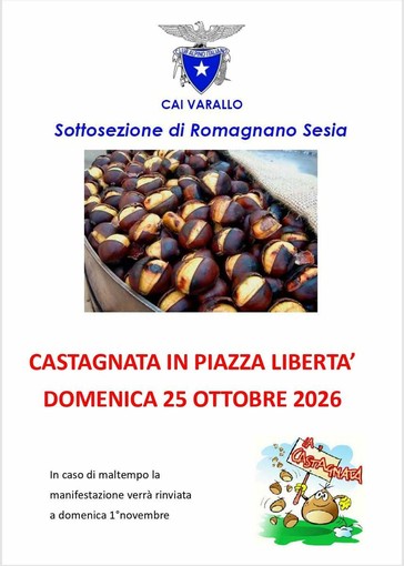 A Romagnano Sesia una castagnata in piazza Libertà il 25 ottobre