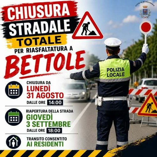 Borgosesia, chiusura totale della strada a Bettole per i lavori di riasfaltatura Borgosesia, chiusura totale della strada a Bettole per i lavori di riasfaltatura