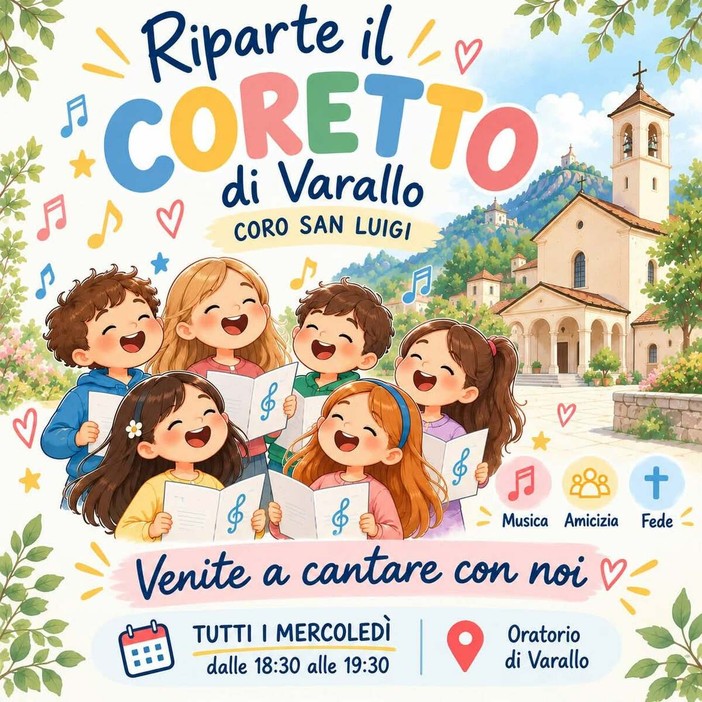Varallo, riparte il Coretto San Luigi: prove ogni mercoledì all’Oratorio Varallo, riparte il Coretto San Luigi: prove ogni mercoledì all’Oratorio