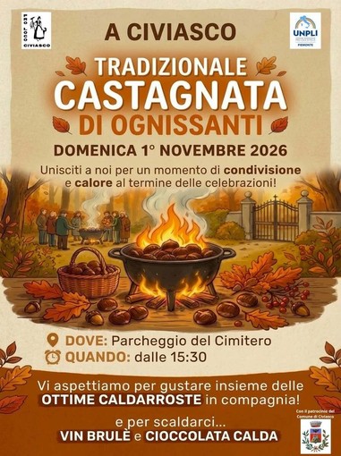 Civiasco, il 1° novembre la tradizionale Castagnata di Ognissanti