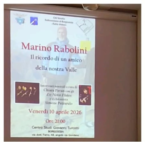 Borgosesia, il CAI ricorda Marino: una serata tra memoria e musica Borgosesia, il CAI ricorda Marino: una serata tra memoria e musica