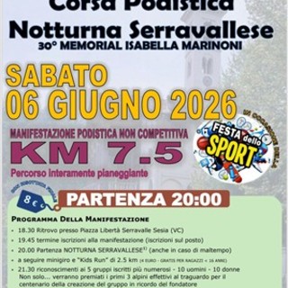 Serravalle Sesia, la Notturna Serravallese accende la Festa dello Sport