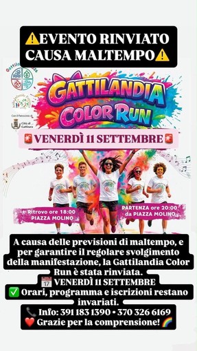 Gattinara, rinviata per maltempo la Gattilandia Color Run Gattinara, rinviata per maltempo la Gattilandia Color Run