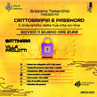 Gattinara, a Villa Paolotti l’incontro su crittografia e password con Graziano Tomarchio