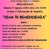 Scopello, cena di beneficenza al Palatenda con gli Amici del Mangia e Cammina Scopello, cena di beneficenza al Palatenda con gli Amici del Mangia e Cammina