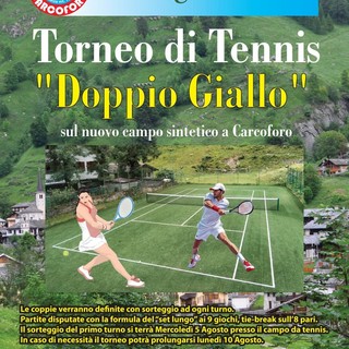 Carcoforo, torneo di tennis “Doppio Giallo” sul nuovo campo sintetico