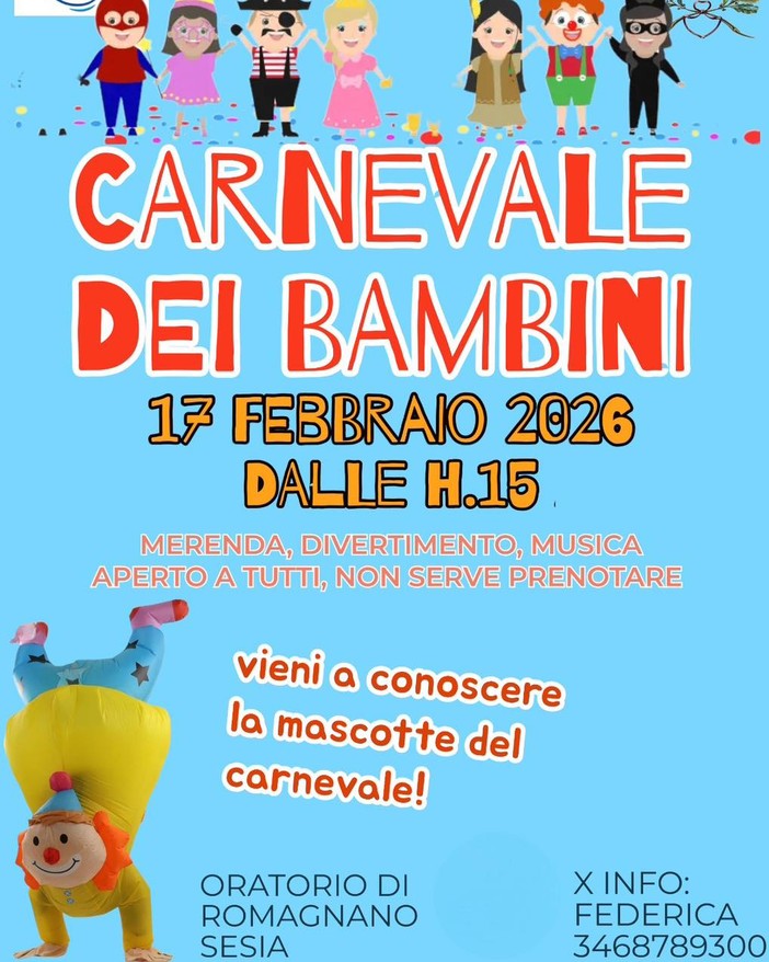 Romagnano Sesia, all’Oratorio arriva il Carnevale dei bambini