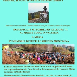 Al Monte Tovo una messa per ricordare i Caduti in montagna