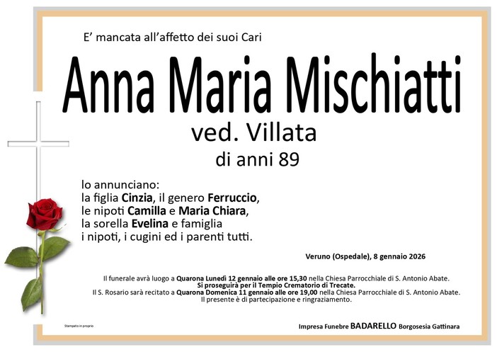 Anna Maria Mischiatti, ved. Villata