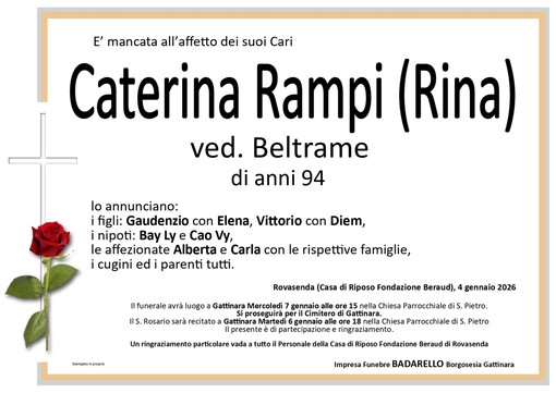 Caterina Rampi (Rina), ved. Beltrame Caterina Rampi (Rina), ved. Beltrame
