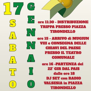 Serravalle Sesia entra nel clima di Carnevale: trippa in piazza, arrivo di Mugiun VIII e 22° “Gir dal Pais”