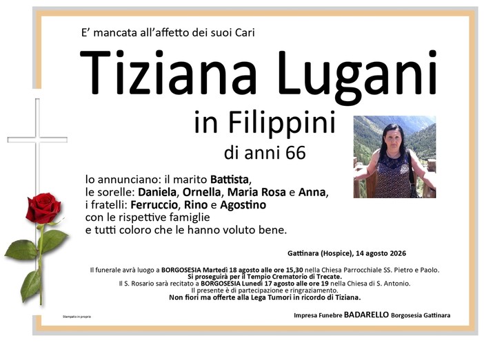 Tiaziana Lugani in Filippini