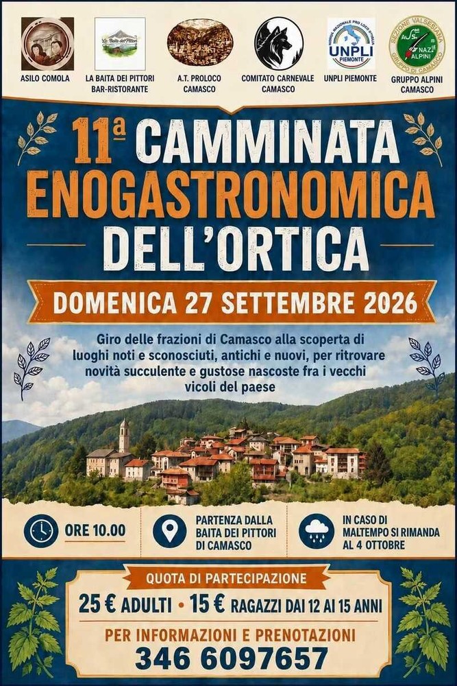 A Camasco una domenica tra frazioni e sapori con la Camminata Enogastronomica dell’Ortica