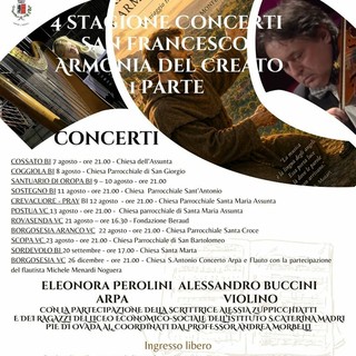 San Francesco e Armonia del Creato, al via la quarta stagione di concerti