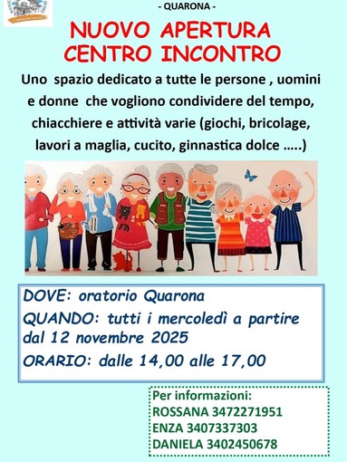 Quarona inaugura il nuovo Centro Incontro: uno spazio per socializzare, creare e stare insieme