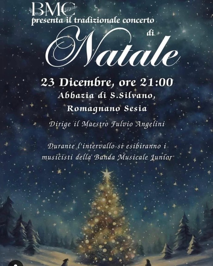 Romagnano Sesia, il Concerto di Natale della BMC all’Abbazia di San Silvano
