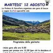 Carcoforo: martedì 12 agosto gara di bocce a coppie