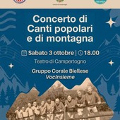 Campertogno, il 3 ottobre concerto di canti popolari e di montagna con il gruppo VocInsieme Campertogno, il 3 ottobre concerto di canti popolari e di montagna con il gruppo VocInsieme