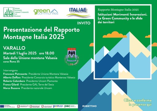 La Valsesia nel rapporto &quot;Montagne Italia&quot; di Uncem: esempio di gestione territoriale virtuosa