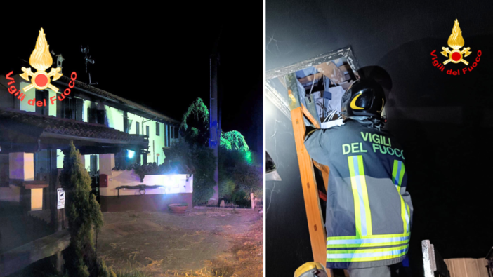 A fuoco un cascinale a Balocco: intervengono i Vigili del Fuoco