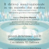 A Gattinara una serata sul diritto internazionale con Giacomo Marola e un intervento da New York