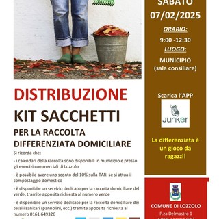 Lozzolo, in Municipio la distribuzione dei kit sacchetti per la raccolta differenziata domiciliare
