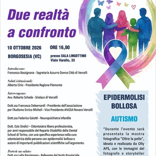 Borgosesia, il 10 ottobre incontro su malattie rare e autismo: esperti e associazioni a confronto