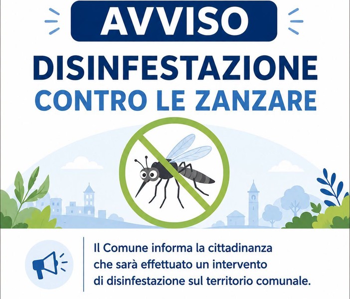 Disinfestazione contro le zanzare, interventi notturni in diverse vie del territorio comunale Disinfestazione contro le zanzare, interventi notturni in diverse vie del territorio comunale