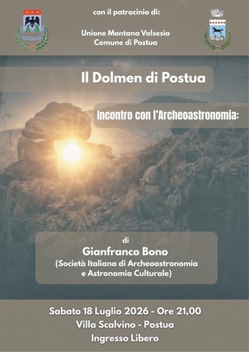 Postua, una serata sul Dolmen e l’archeoastronomia a Villa Scalvino Postua, una serata sul Dolmen e l’archeoastronomia a Villa Scalvino
