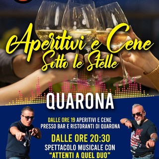 A Quarona, &quot;Aperitivi e Cene sotto le stelle&quot;: una serata all'insegna del gusto e musica