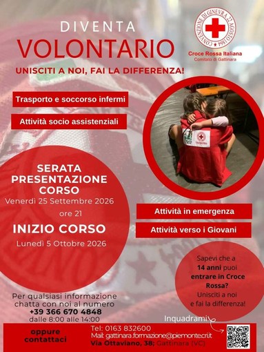 A Gattinara ripartono i corsi per diventare volontari della Croce Rossa