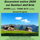 Scopa, il 20 agosto escursione sui Sentieri dell’Arte fino ai Piani Alti
