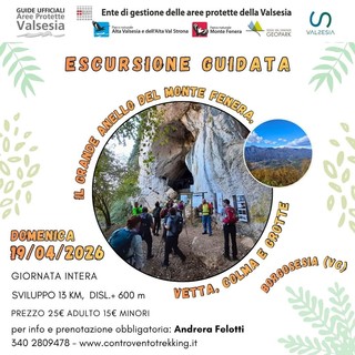 Monte Fenera, escursione guidata domenica 19 aprile tra grotte, vetta e Colma di Bovile