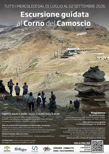 Escursione guidata al Corno del Camoscio, appuntamento ogni mercoledì in quota Escursione guidata al Corno del Camoscio, appuntamento ogni mercoledì in quota
