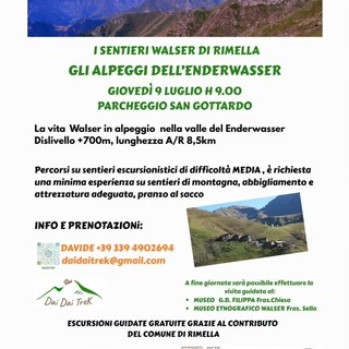 A Rimella escursione tra gli alpeggi dell’Enderwasser sui sentieri della tradizione Walser