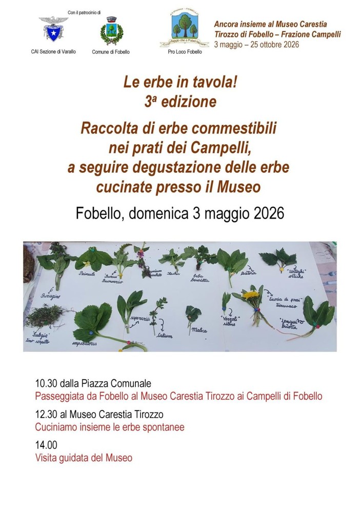 Fobello, al Museo Carestia Tirozzo la terza edizione di “Le erbe in tavola”