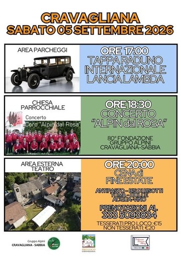 Cravagliana, il 5 settembre una giornata tra auto storiche, musica e cena di fine estate Cravagliana, il 5 settembre una giornata tra auto storiche, musica e cena di fine estate