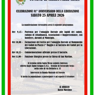 Serravalle Sesia per il 25 Aprile: corteo, commemorazione al Sacrario e funzione a San Martino